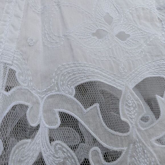 Elie Tahari Perfect Summer White Boho Dainty Embelished Midi Skirt Size M - Picture 9 of 12